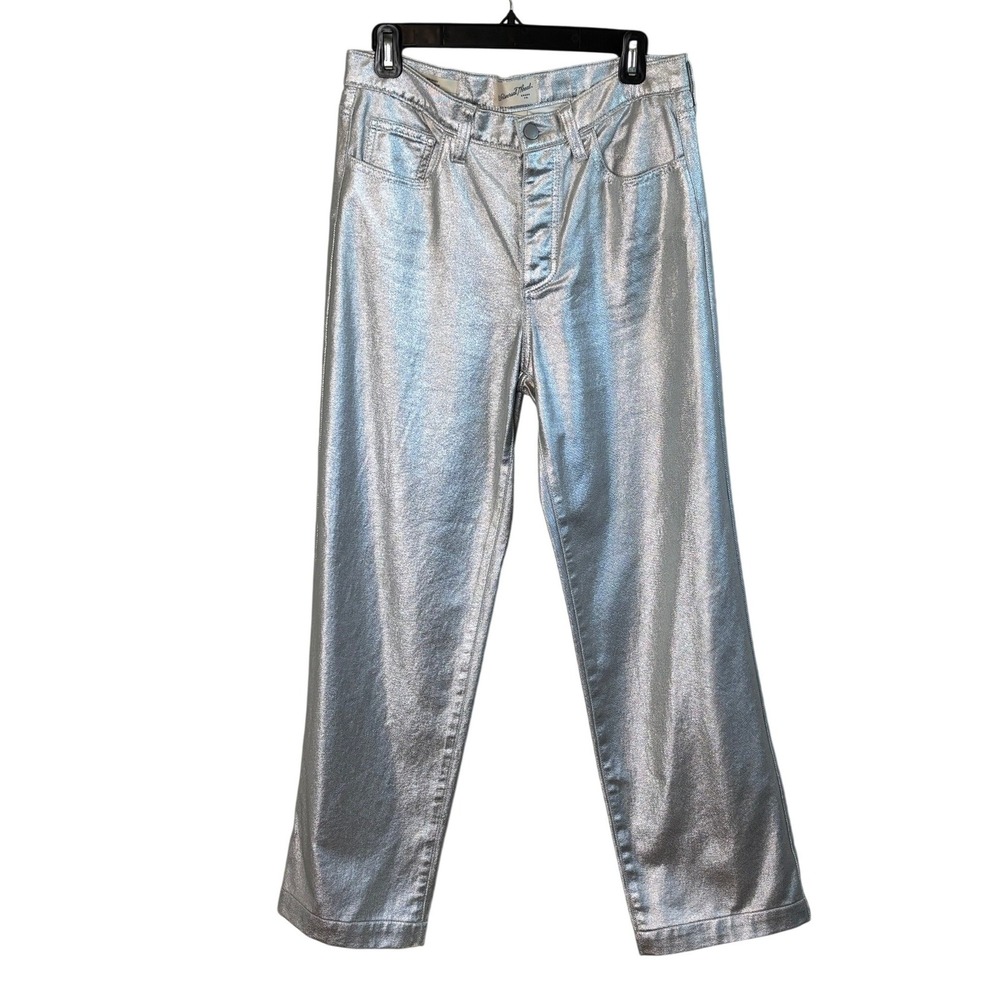 Silver Jeans Metallic 90s Baggy Womens Festival Futuristic Streetwear‎ Jeans 4